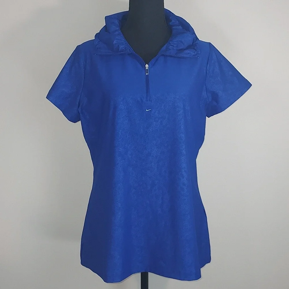Nike Golf Dri-Fit Blue Zip Front Performance Top Women's Size Large